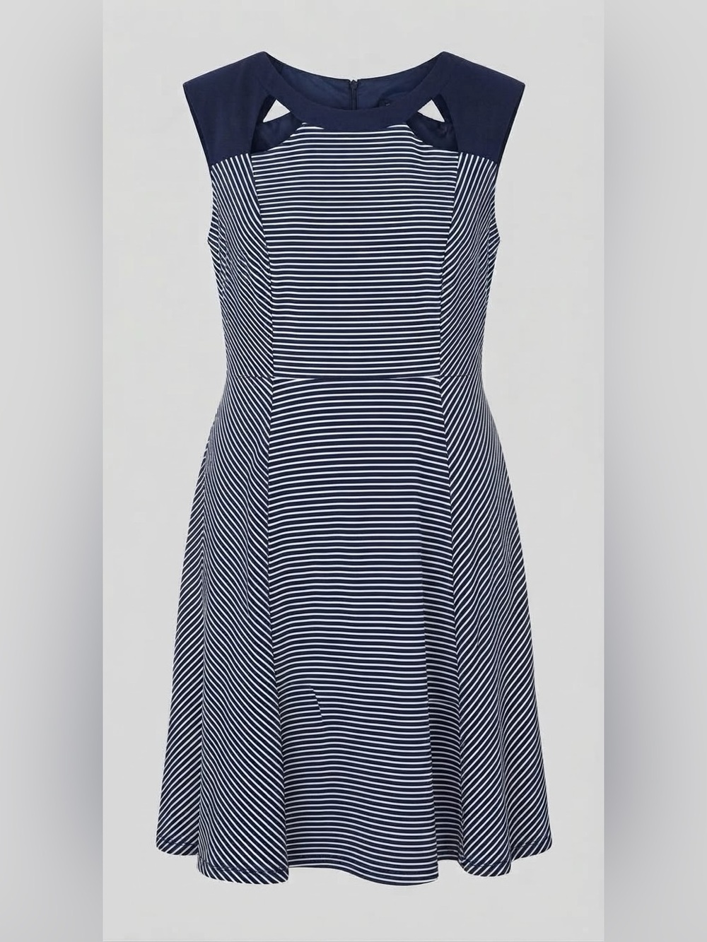 Plus-Sized Navy & White Stripe Women’s Dress